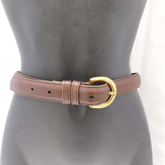 VINTAGE COACH BROWN GLOVE LEATHER BELT - Picture 4 of 8